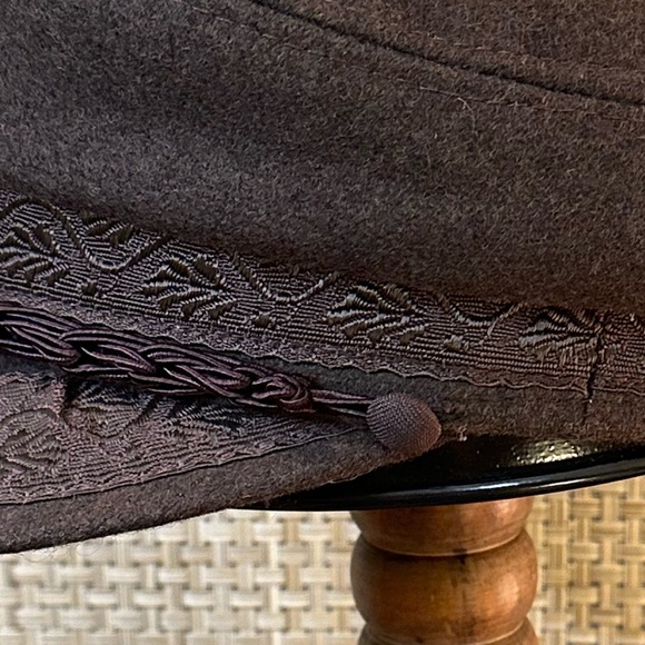🌟HP🌟VTG 1970s-80s Authentic Brown Wool Blend Greek Fisherman Cap 7 1/2 - Picture 6 of 13